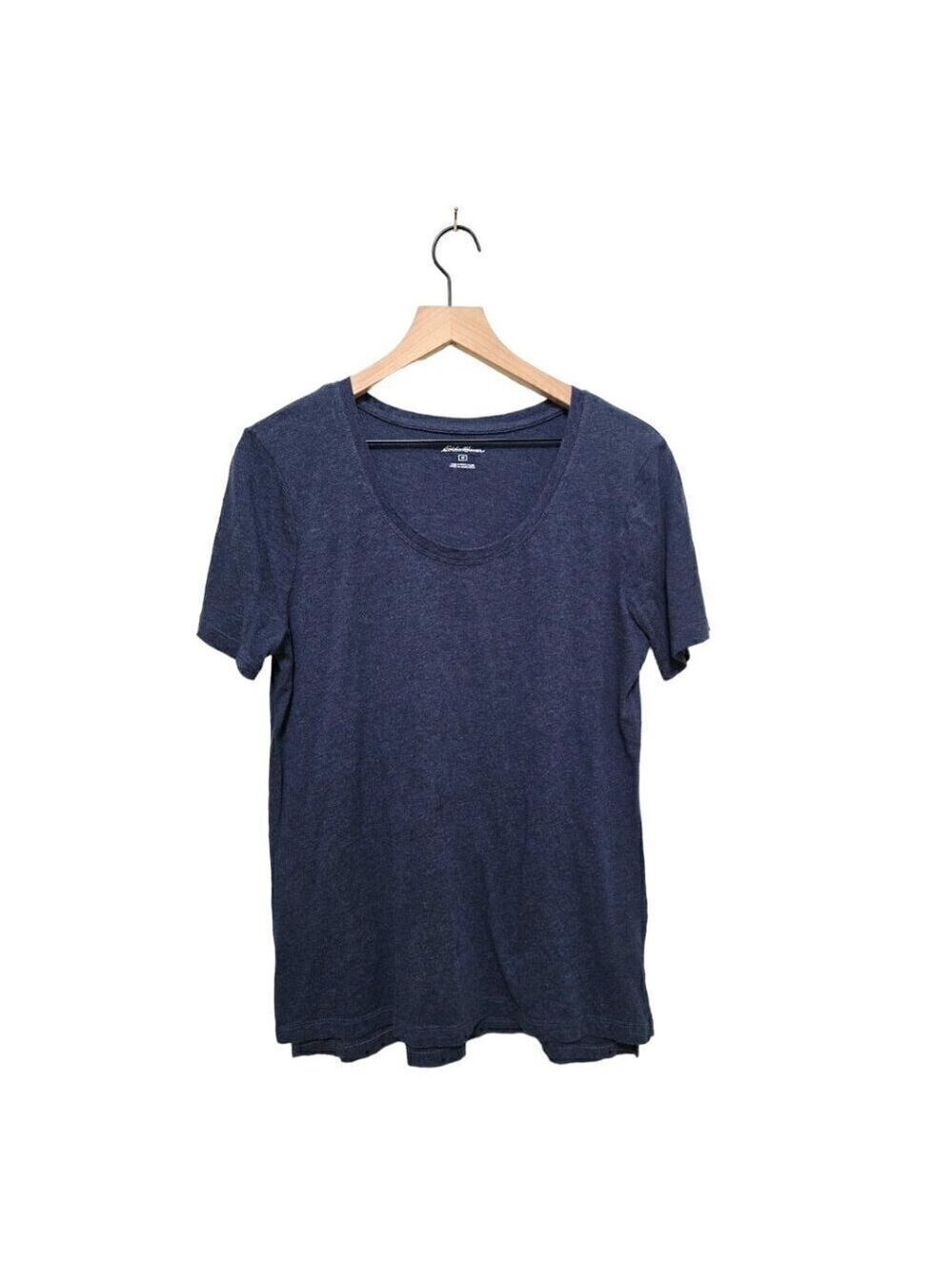 Eddie Bauer Navy Cotton Modal Scoop Neck Short Sleeve T-Shirt Sz M